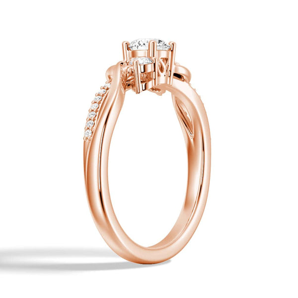 Three Stone Lab Grown Diamond Twisted Band Promise Ring