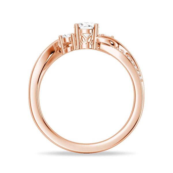 Three Stone Lab Grown Diamond Twisted Band Promise Ring