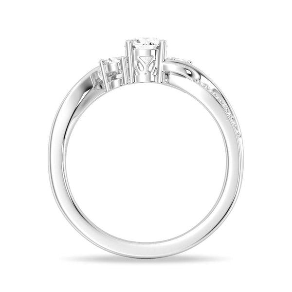 Three Stone Lab Grown Diamond Twisted Band Promise Ring