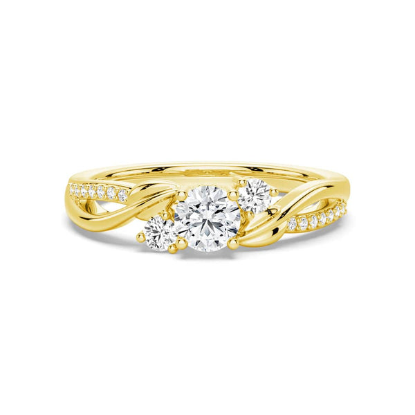 Three Stone Lab Grown Diamond Twisted Band Promise Ring