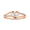 Lab Grown Diamond Heart Design Solitaire Promise Ring