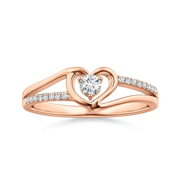 Lab Grown Diamond Heart Design Solitaire Promise Ring