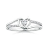 Lab Grown Diamond Heart Design Solitaire Promise Ring
