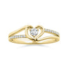 Lab Grown Diamond Heart Design Solitaire Promise Ring