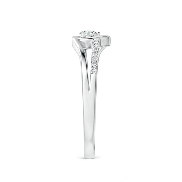 Lab Grown Diamond Heart Design Solitaire Promise Ring