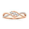 Infinity Twisted Band Three Stone Lab Grown Diamond Promise Ring