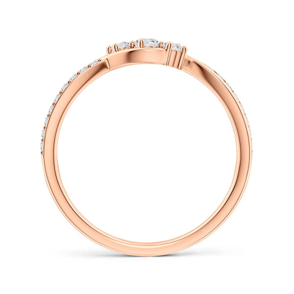 Infinity Twisted Band Three Stone Lab Grown Diamond Promise Ring