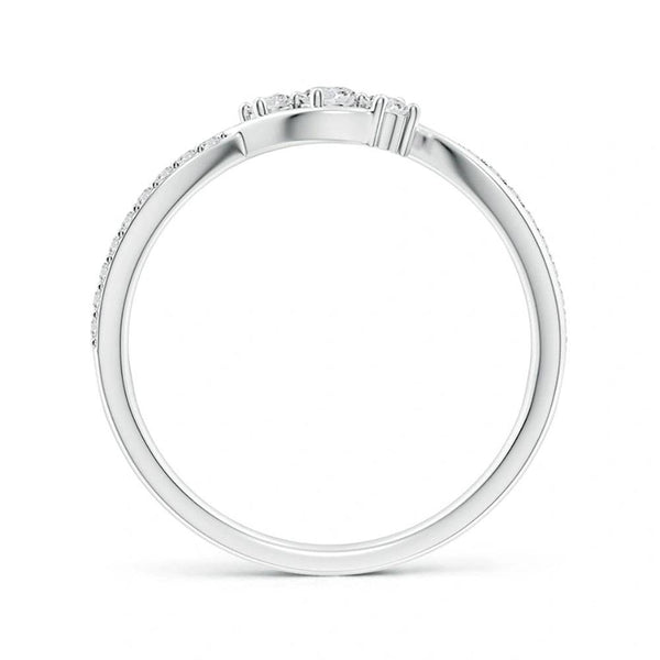 Infinity Twisted Band Three Stone Lab Grown Diamond Promise Ring