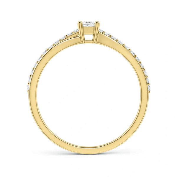 Princess Cut Lab Grown Diamond Split Shank Promise Ring