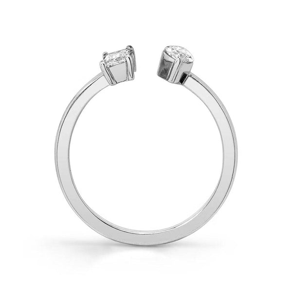 Baguette and Marquise Lab Grown Diamond Toi et Moi Promise Ring