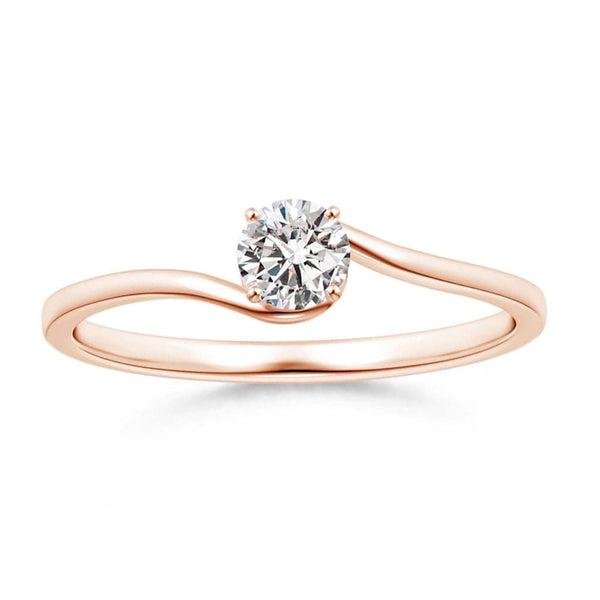 Classic Solitaire Round Lab Grown Diamond Twist Promise Ring