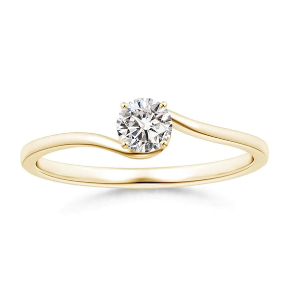 Classic Solitaire Round Lab Grown Diamond Twist Promise Ring