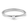 Two Tone Petite Emerald Cut Lab Grown Diamond Solitaire Promise Ring