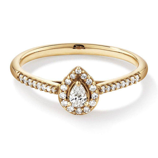 Halo Pear Shaped Lab Grown Diamond Promise Ring