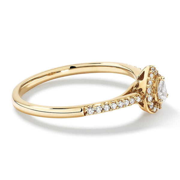 Halo Pear Shaped Lab Grown Diamond Promise Ring