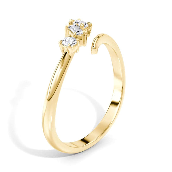 Mixed Cut Three Stone Lab Grown Diamond Promise Ring