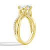 Round Moissanite Twisted Band Engagement Ring with Hidden Accents