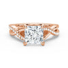 Princess Cut Moissanite Twisted Band Engagement Ring with Hidden Accents