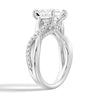 Princess Cut Moissanite Twisted Band Engagement Ring with Hidden Accents