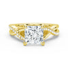 Princess Cut Moissanite Twisted Band Engagement Ring with Hidden Accents