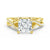 Princess Cut Moissanite Twisted Band Engagement Ring with Hidden Accents