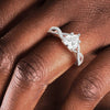 Heart Shaped Moissanite Twisted Band Engagement Ring with Hidden Accents