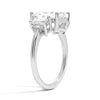 Hidden Halo Emerald Cut Three Stone Moissanite Engagement Ring