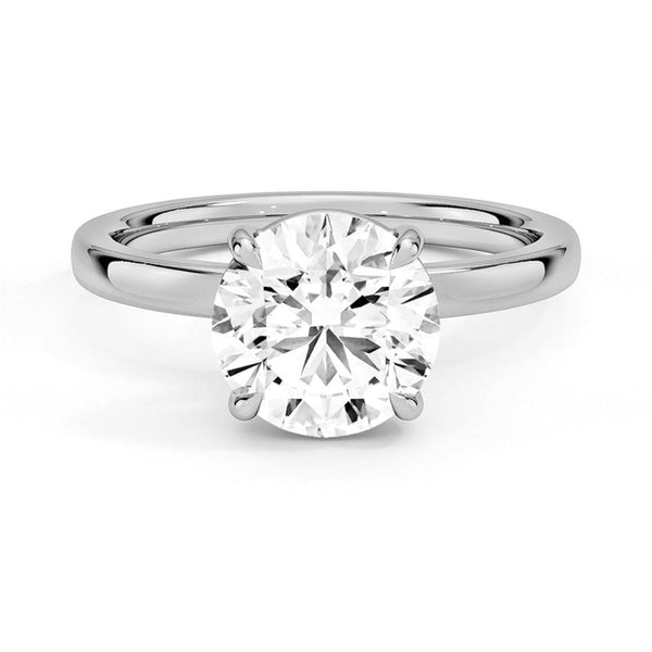 Classic Round Solitaire Brilliant Moissanite Engagement Ring
