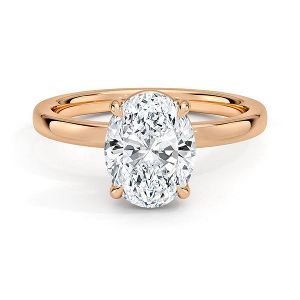 Classic Solitaire Oval Cut Moissanite Engagement Ring