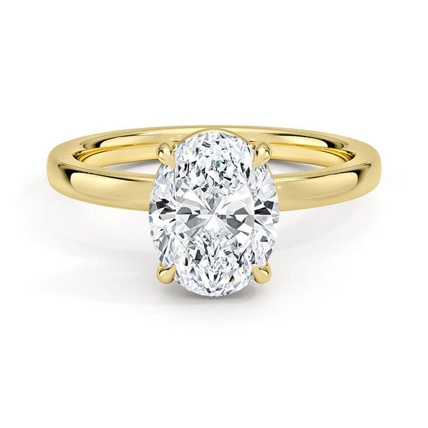 Classic Solitaire Oval Cut Moissanite Engagement Ring
