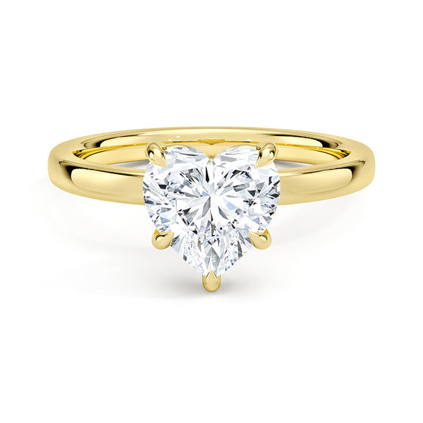 Classic Solitaire Heart Shaped Moissanite Engagement Ring