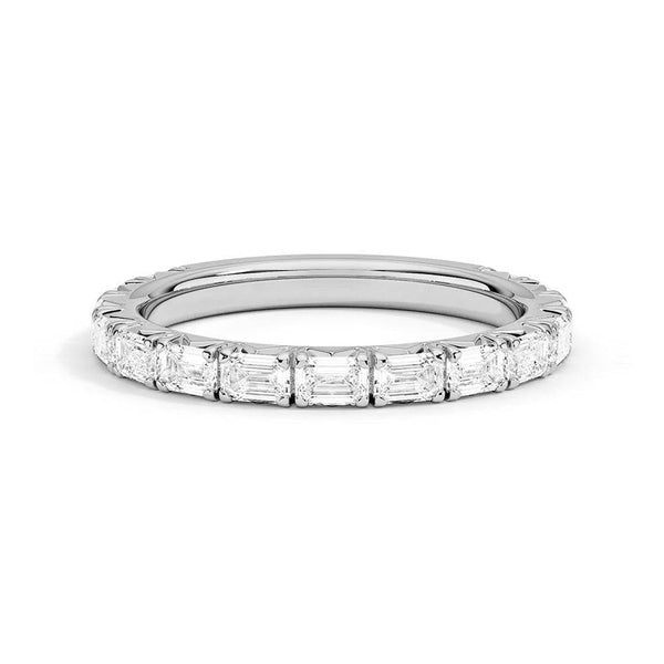 Lab Grown Emerald Cut Diamond Half Eternity Band