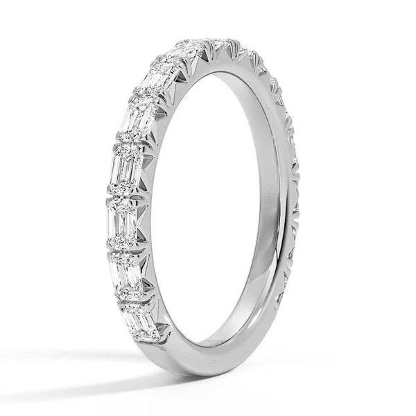 Lab Grown Emerald Cut Diamond Half Eternity Band
