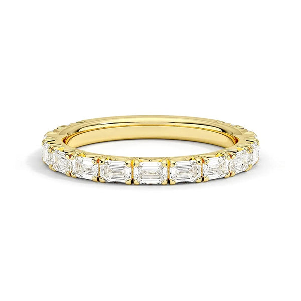 Lab Grown Emerald Cut Diamond Half Eternity Band