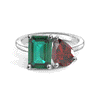 Toi et Moi Personalized Emerald Birthstone Anniversary Ring