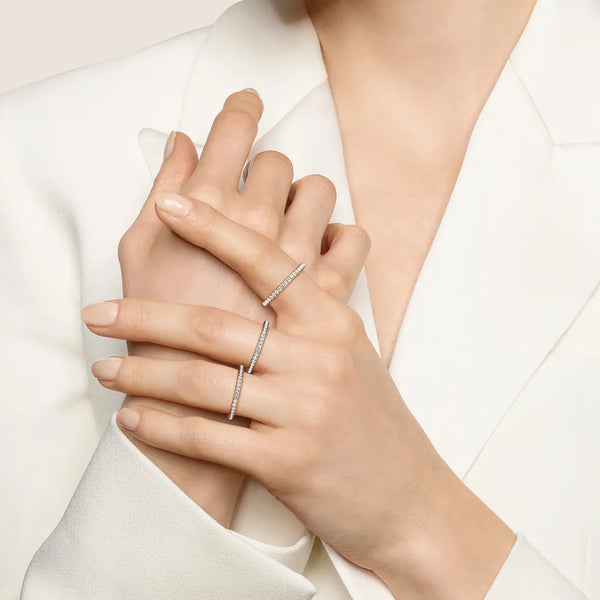 Lab Grown Diamond Tri color Set of Three Stackable Bands