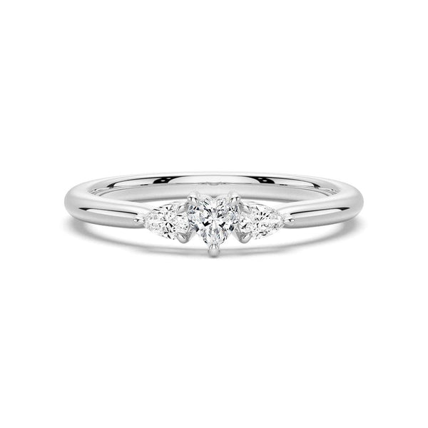 True Love Heart and Pear Lab Grown Diamond Promise Ring