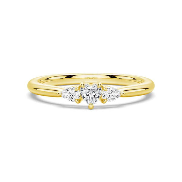 True Love Heart and Pear Lab Grown Diamond Promise Ring