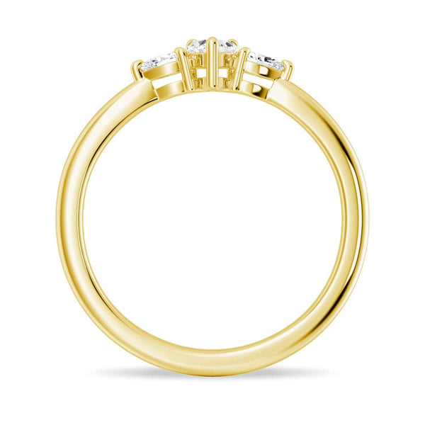 True Love Heart and Pear Lab Grown Diamond Promise Ring