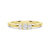 Celestial Compass And Princess Lab Diamond Stacking Rings with Beaded Accent Band