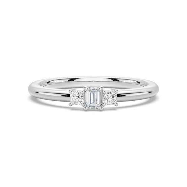 True Love Emerald Cut Lab Grown Diamond Promise Ring
