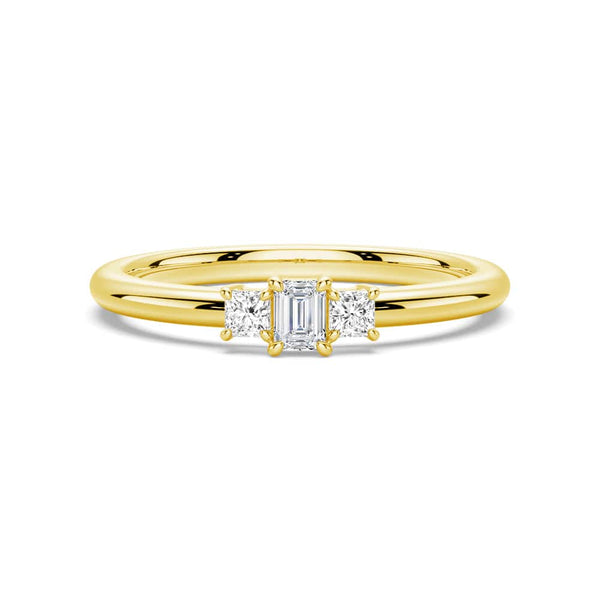 True Love Emerald Cut Lab Grown Diamond Promise Ring