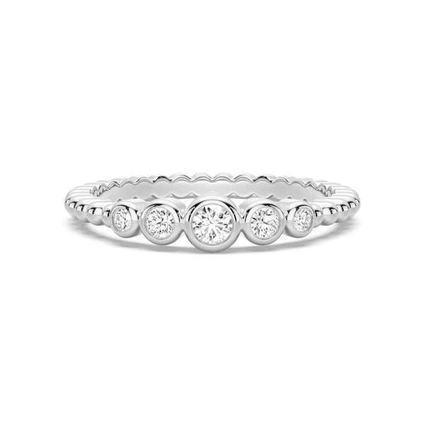 Beaded Lab Grown Diamond 5 Stone Promise Ring