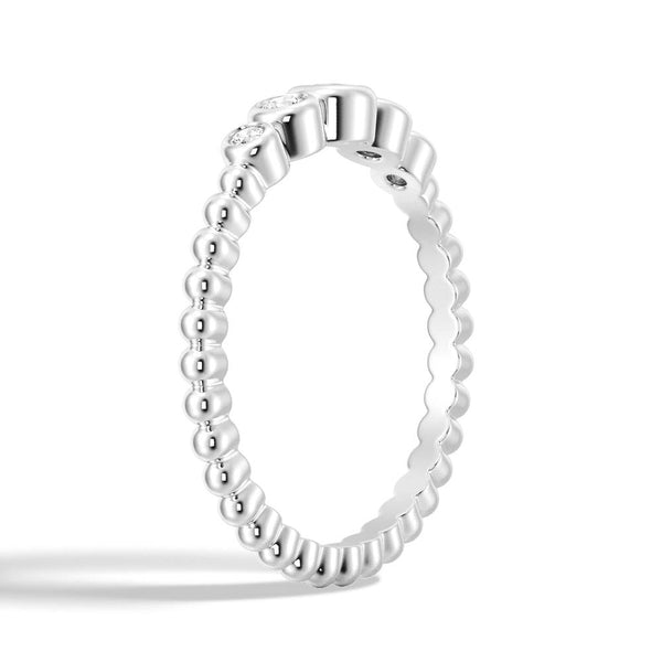 Beaded Lab Grown Diamond 5 Stone Promise Ring