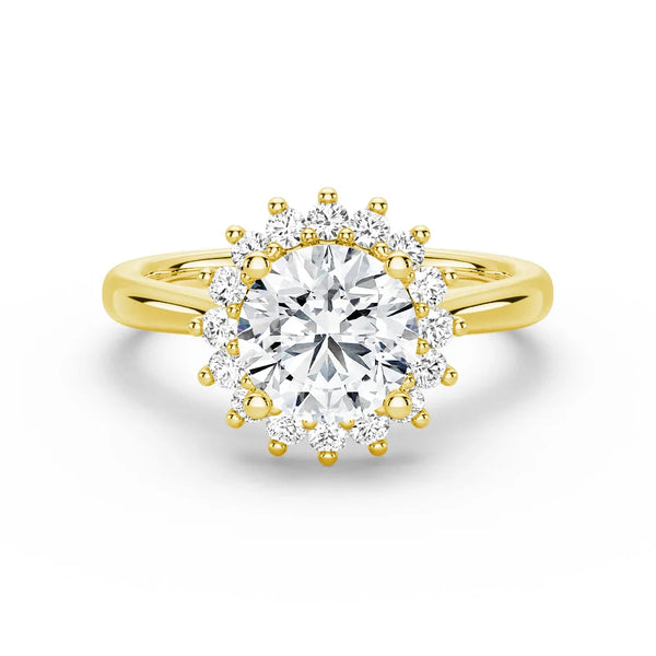Vintage Inspired Round Halo Engagement Ring