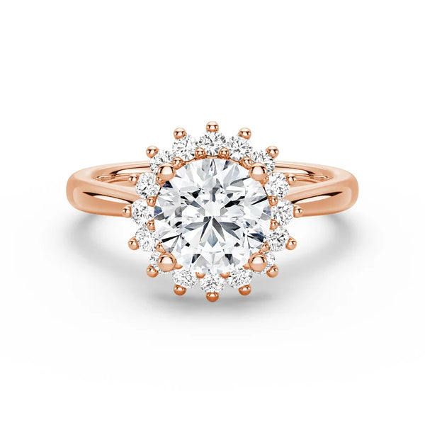 Vintage Inspired Round Halo Engagement Ring