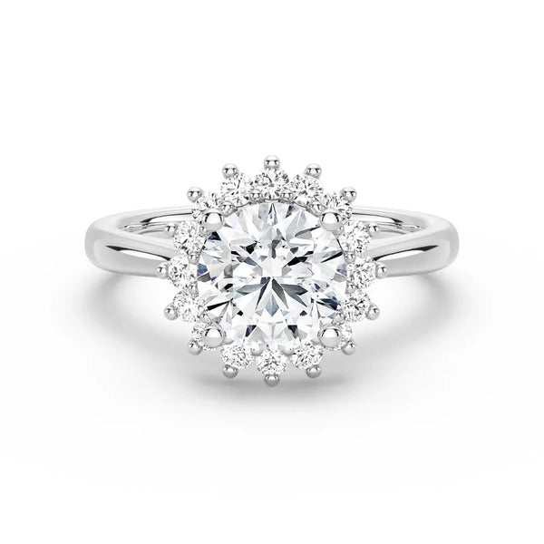 Vintage Inspired Round Halo Engagement Ring