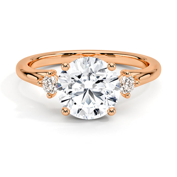 Floating Three Stone Lab Grown Diamond Engagement Ring