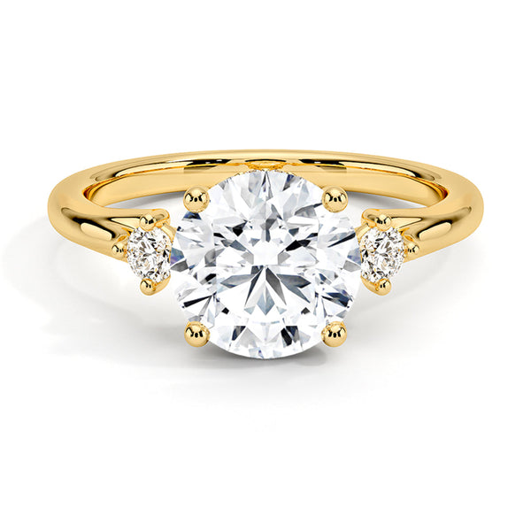 Floating Three Stone Lab Grown Diamond Engagement Ring