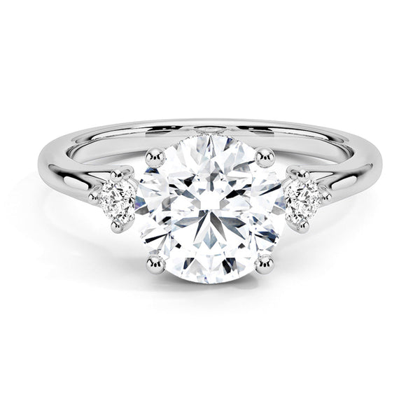 Floating Three Stone Lab Grown Diamond Engagement Ring